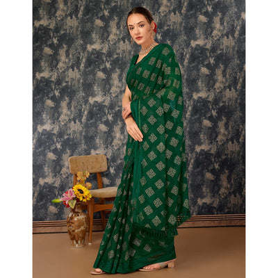 green-foil-printed-chiffon-saree-with-tassels-2