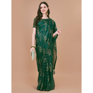 green-foil-printed-chiffon-saree-with-lace-border