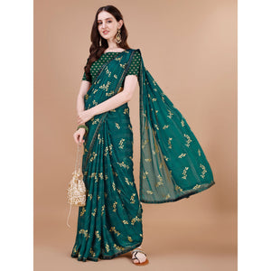 green-foil-printed-chiffon-saree-with-lace-border-2