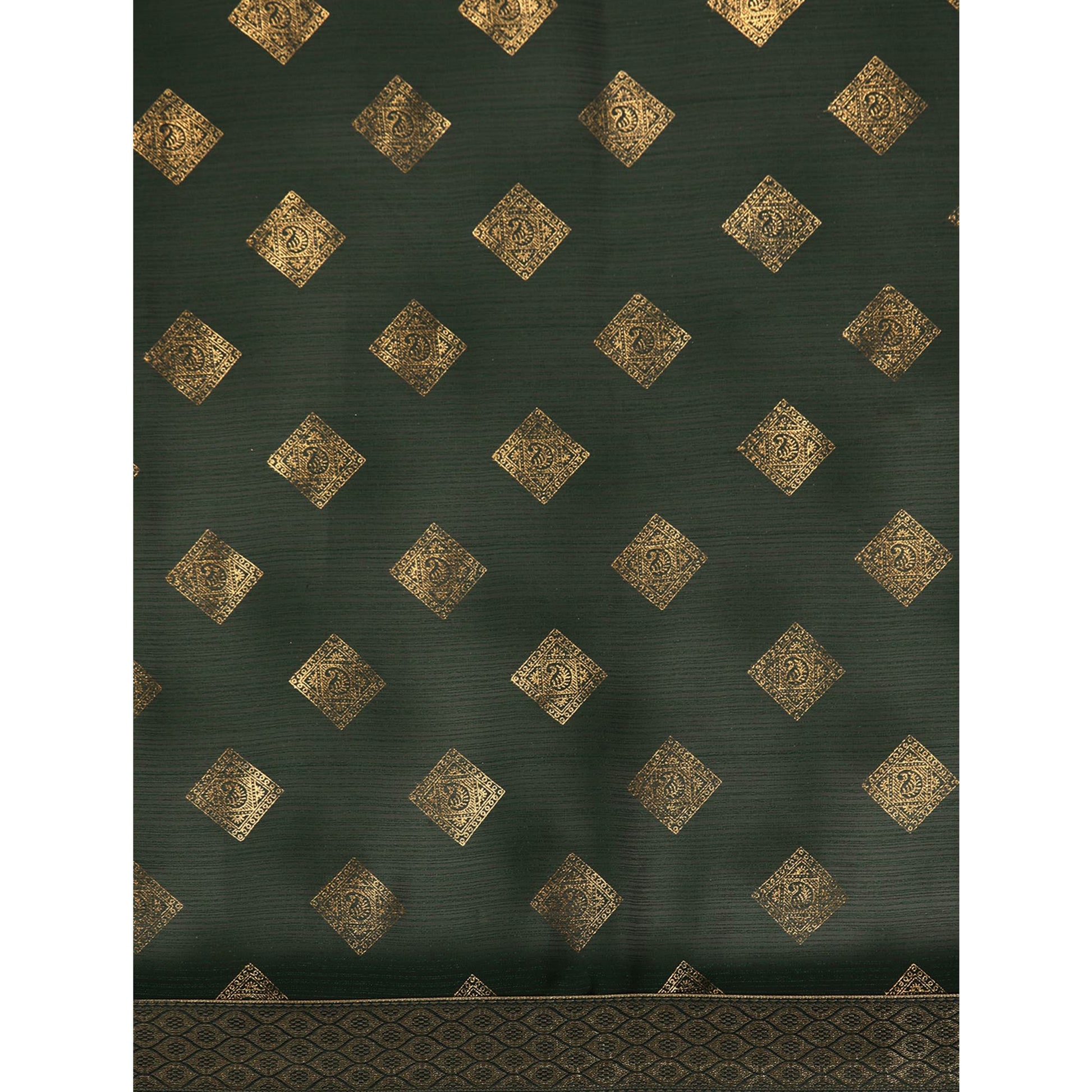 green-foil-printed-chiffon-saree-with-tassels-1