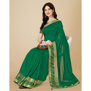 green-solid-vichitra-silk-saree-143341