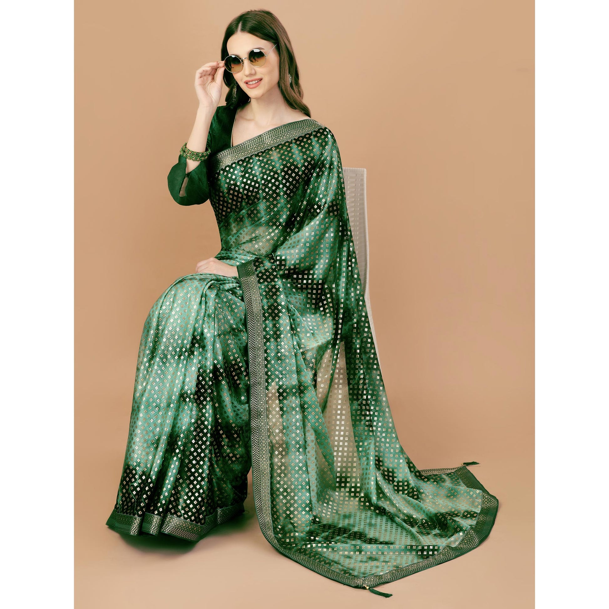 green-foil-printed-lycra-saree-with-lace-border-2