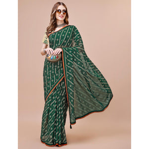 green-floral-foil-printed-chiffon-saree-with-lace-border