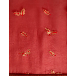 Maroon Sequins Embroidered Chiffon Saree With Tassels