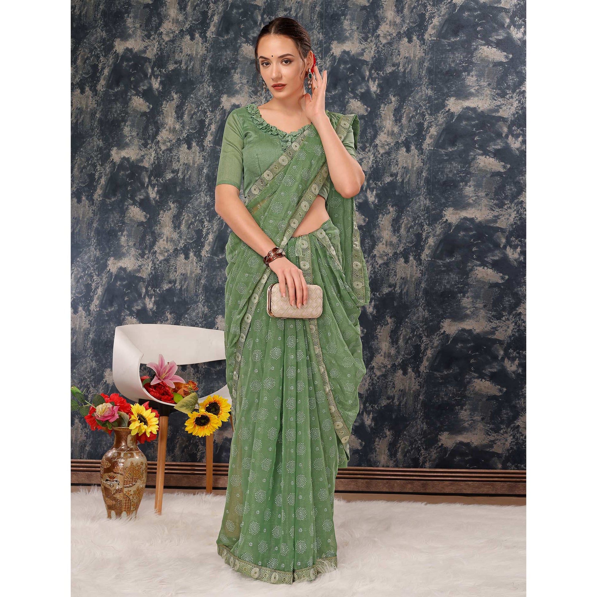 green-printed-chiffon-saree-with-lace-border-6