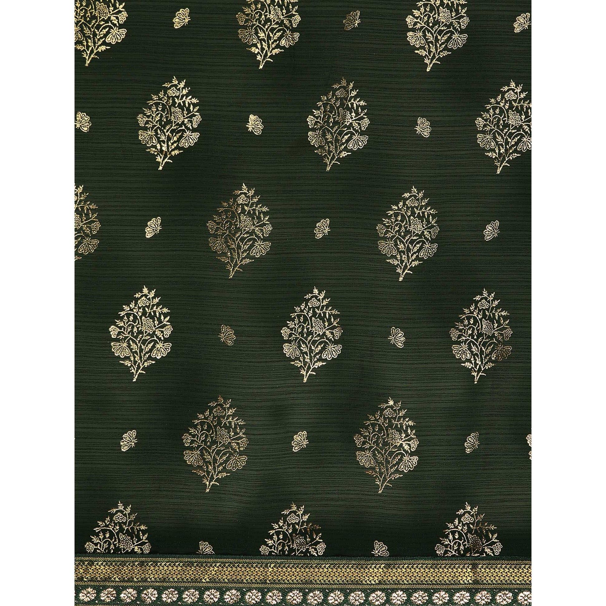 green-floral-foil-printed-chiffon-saree-with-tassels
