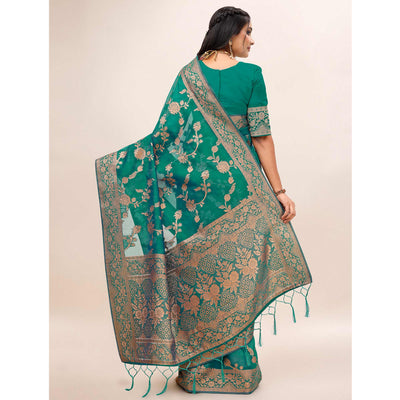 green-woven-organza-saree-with-tassels-21