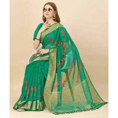 green-floral-embroidery-with-swarovski-work-organza-saree