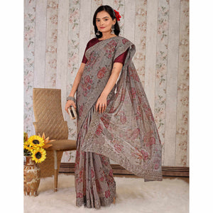 grey-floral-digital-printed-lycra-saree-with-embroidered-border