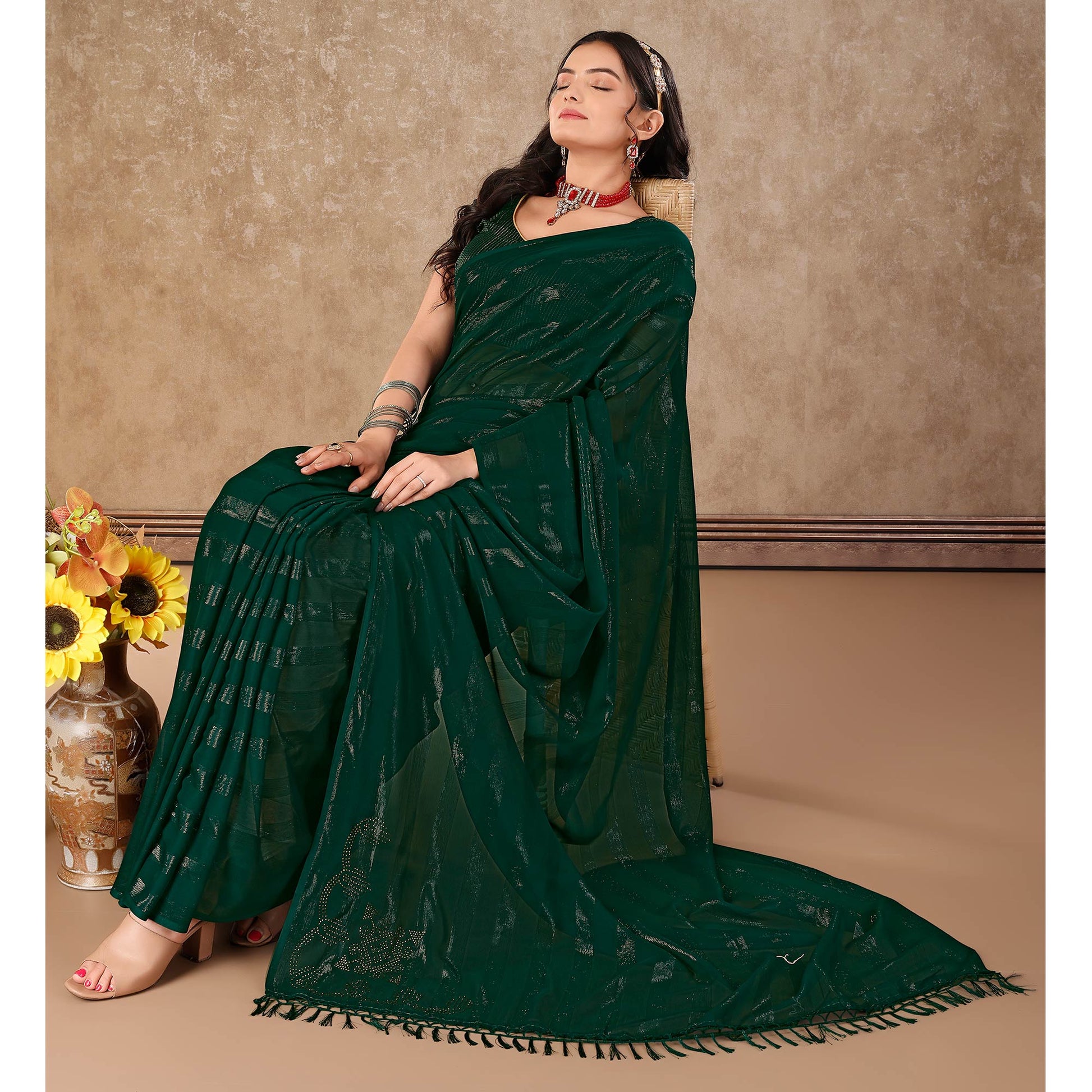 green-swarovski-work-chiffon-saree-with-tassels-1