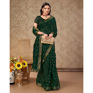 green-floral-foil-printed-chiffon-saree-with-lace-border-1