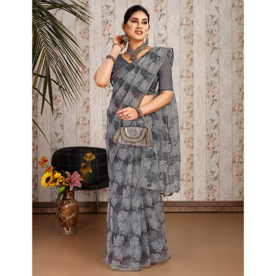 grey-floral-printed-with-zari-work-cotton-silk-saree
