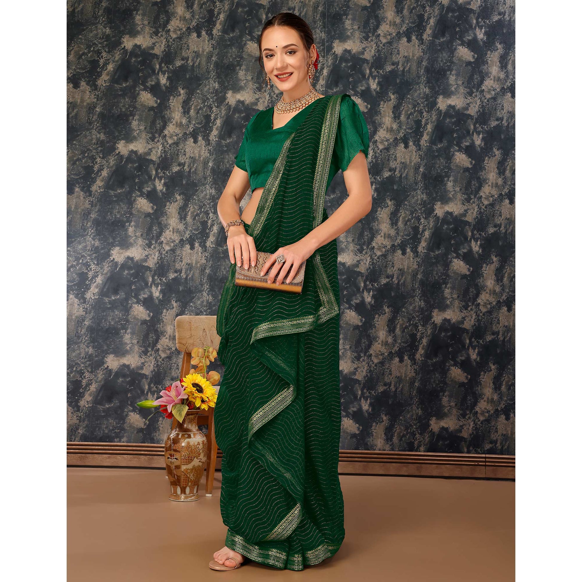 green-zari-embroidery-chiffon-saree-with-lace-border