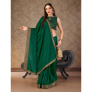 green-solid-saree-vichitra-silk-with-zari-lace-border