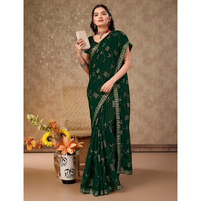 green-floral-foil-printed-chiffon-saree-with-lace-border-2