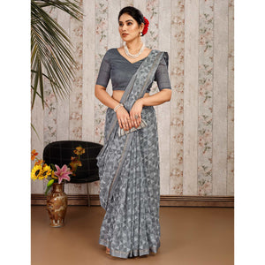 grey-geometric-printed-chiffon-saree-with-lace-border