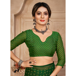 green-bandhani-printed-chiffon-saree-4