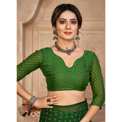 green-bandhani-printed-chiffon-saree-4