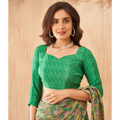 green-floral-printed-crepe-saree-2