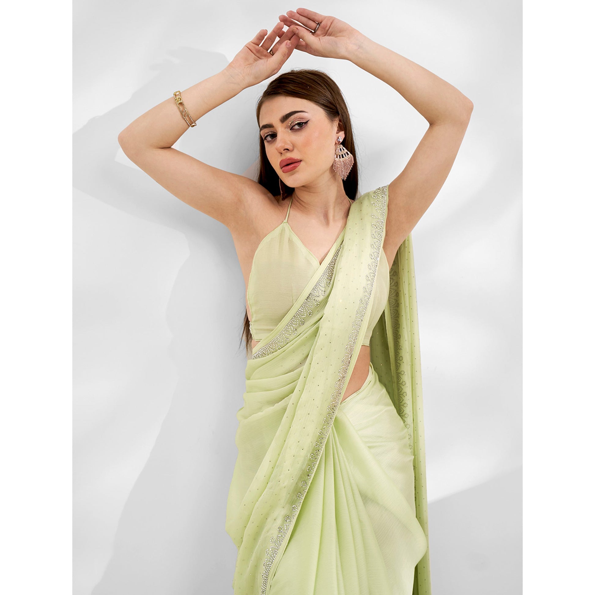 green-embroidered-beads-stones-satin-saree