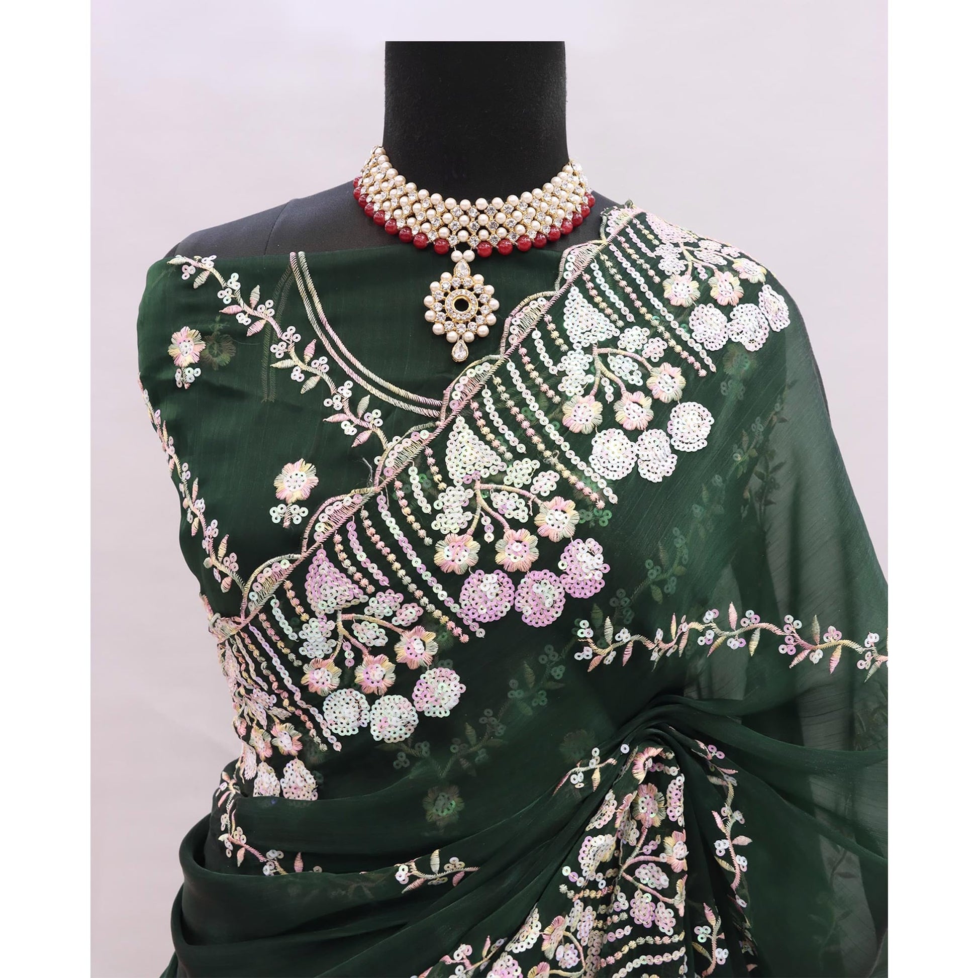 green-sequins-embroidered-chiffon-saree-3