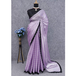 Lavender Sequins Embroidered Chiffon Saree