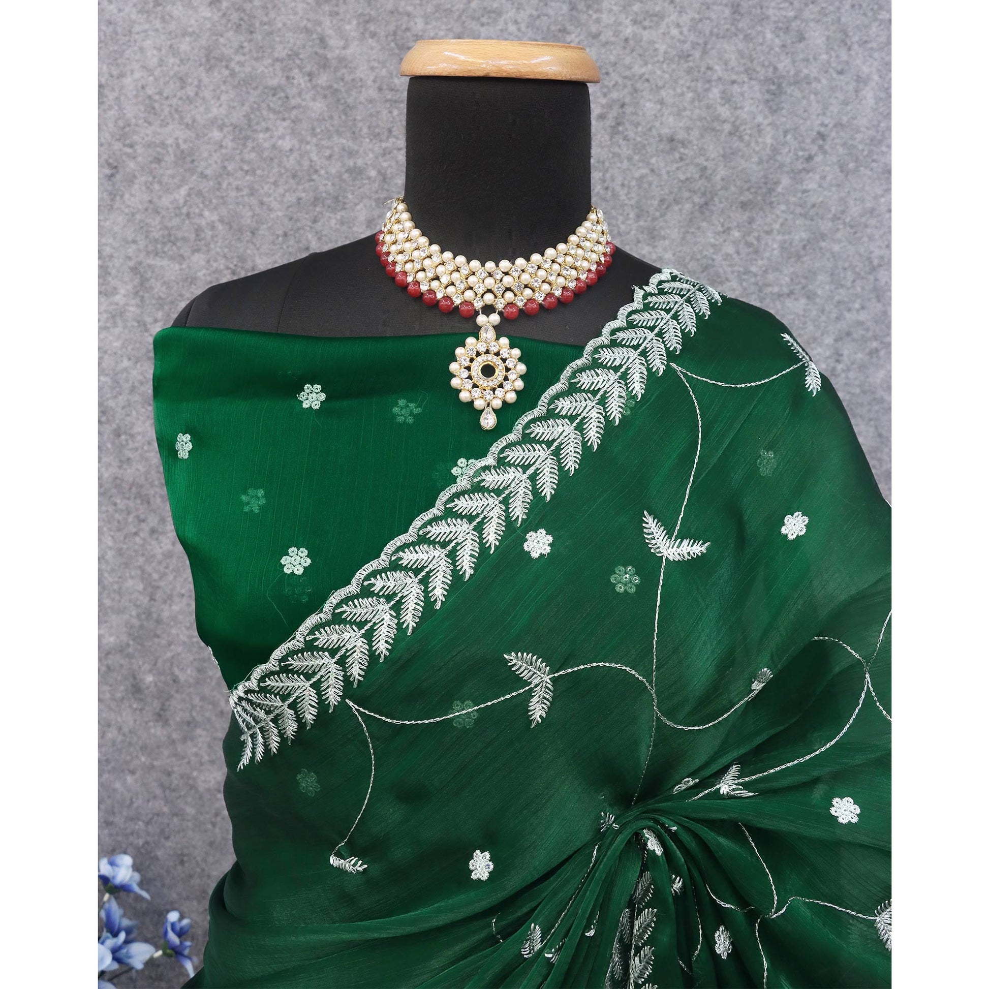 green-sequins-embroidered-chiffon-silk-saree-1