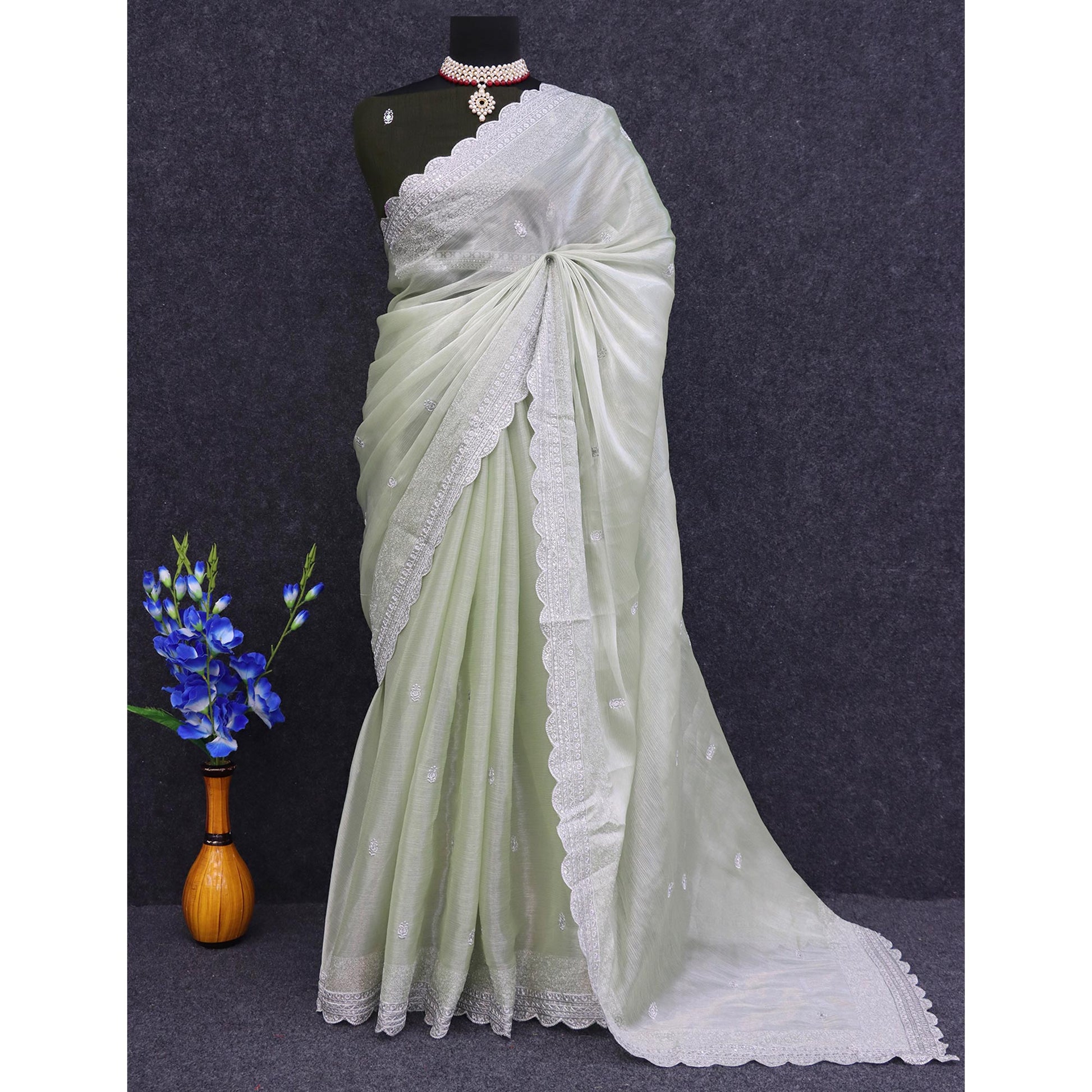 green-sequins-embroidered-chiffon-saree-4