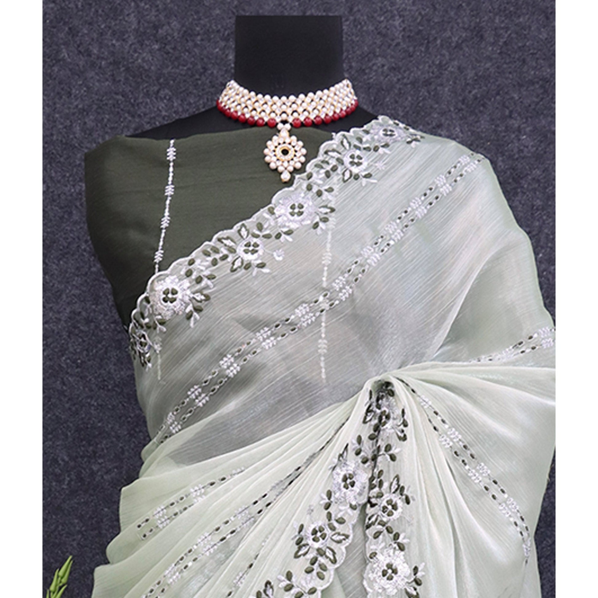 green-sequins-embroidered-chiffon-saree-5