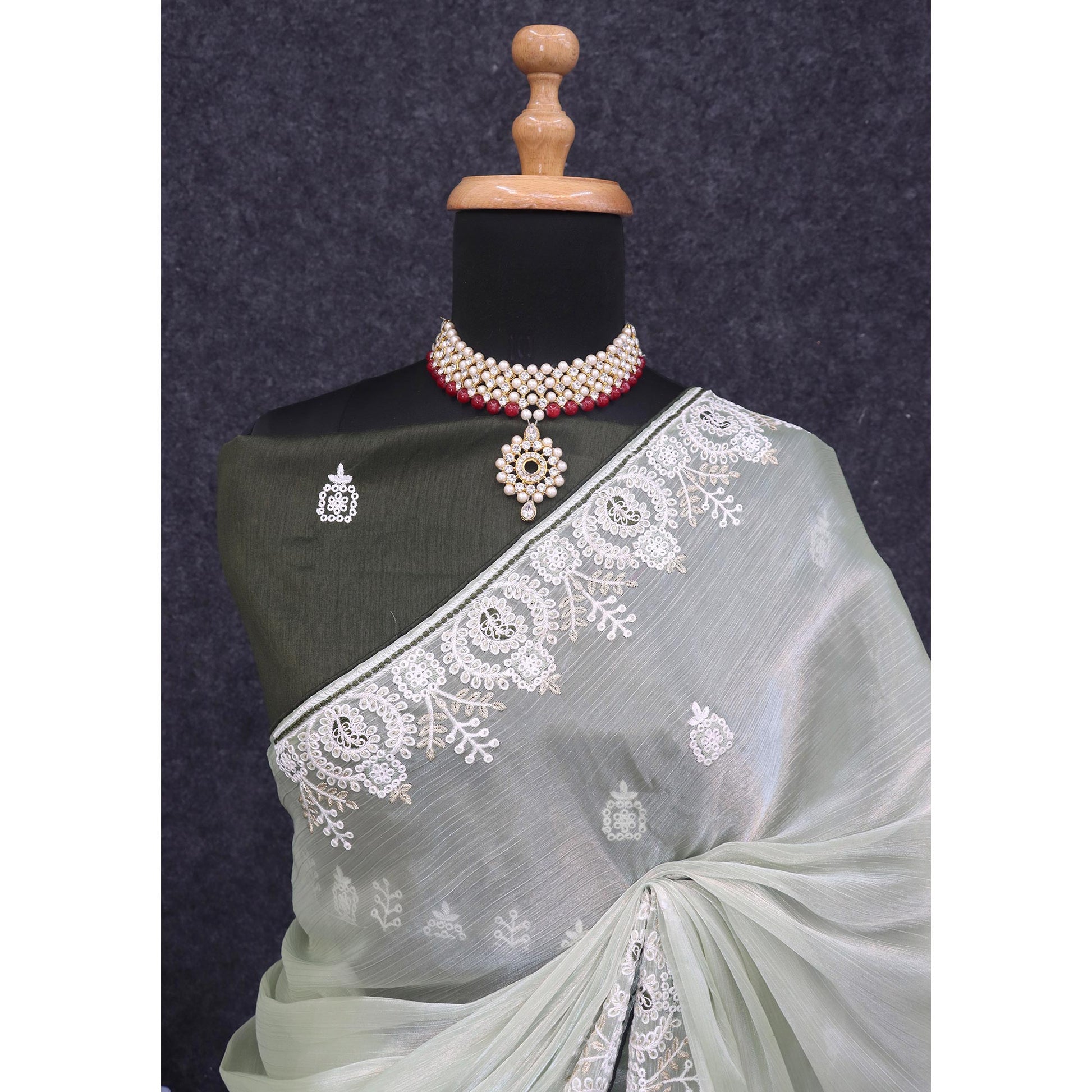 green-sequins-embroidered-chiffon-silk-saree