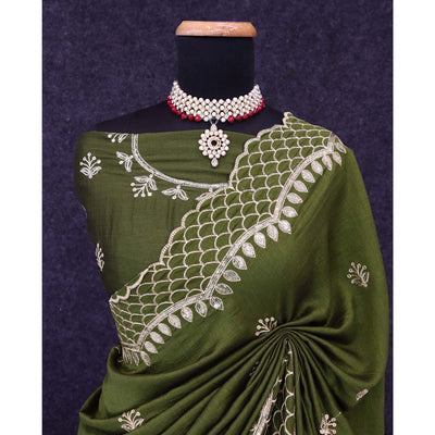 green-sequins-embroidered-vichitra-silk-saree-1