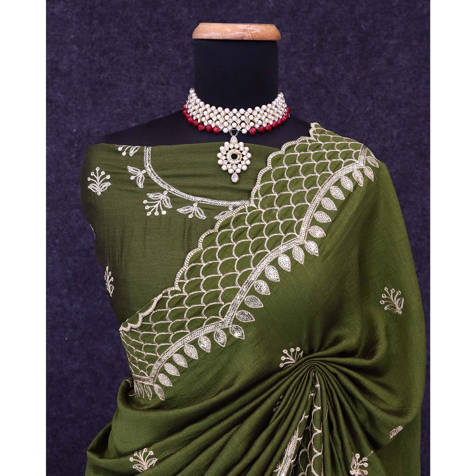 green-sequins-embroidered-vichitra-silk-saree-1