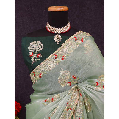 green-sequins-work-embroidered-chiffon-saree