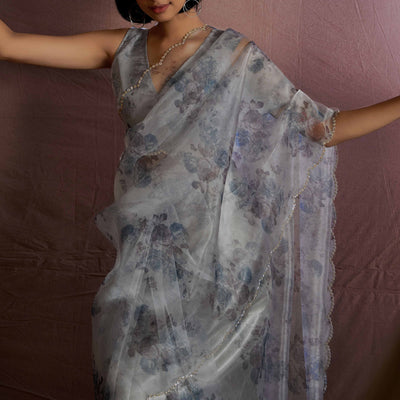 grey-floral-printed-soft-organza-saree-with-stone-work-border