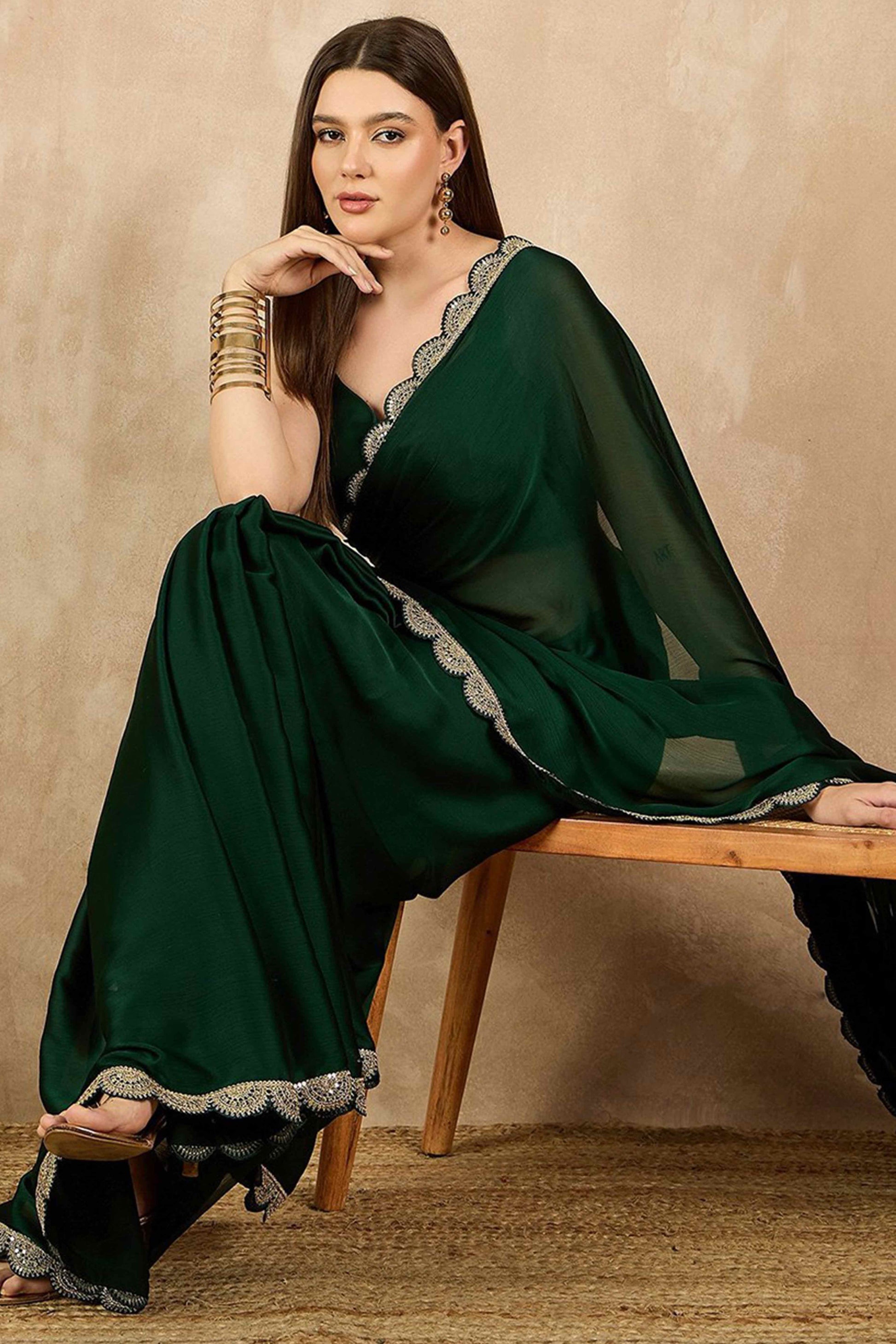 green-solid-chiffon-saree-with-sequins-embroidered-border