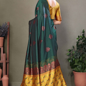 green-floral-woven-banarasi-silk-saree-8
