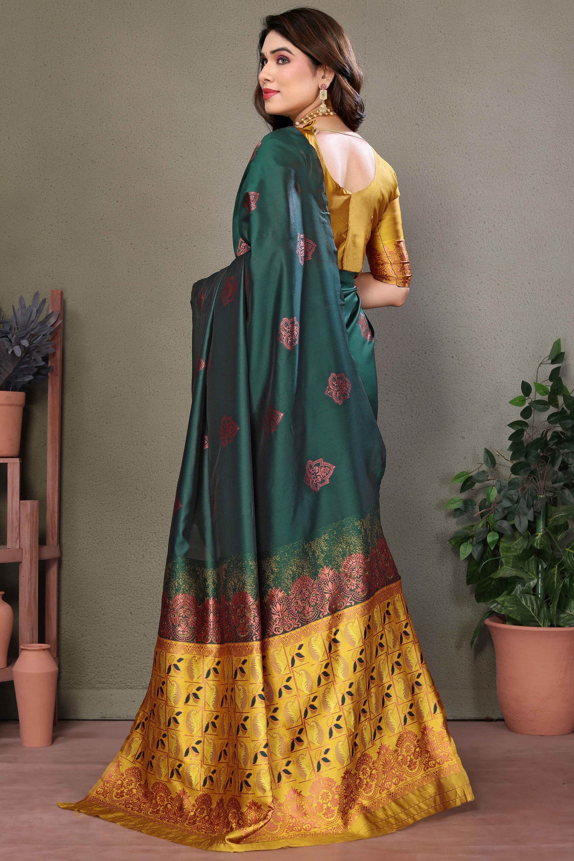 green-floral-woven-banarasi-silk-saree-8