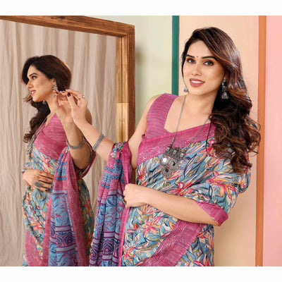 grey-pink-floral-printed-kota-doria-saree