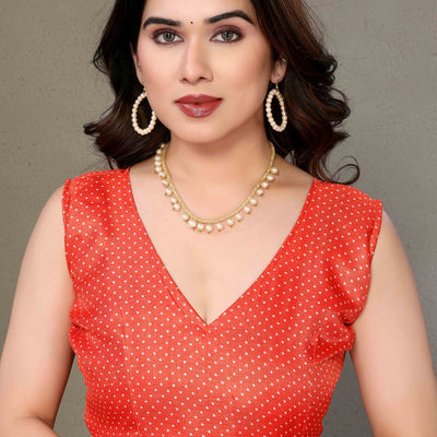 Cream Floral Printed Khaadi Saree