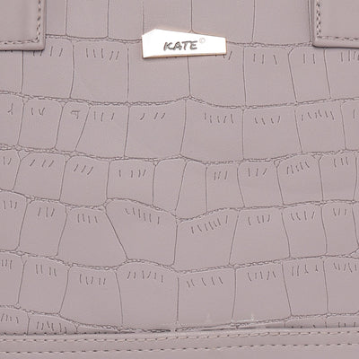 Mauve Women Vegan Leather Handbag With Belt