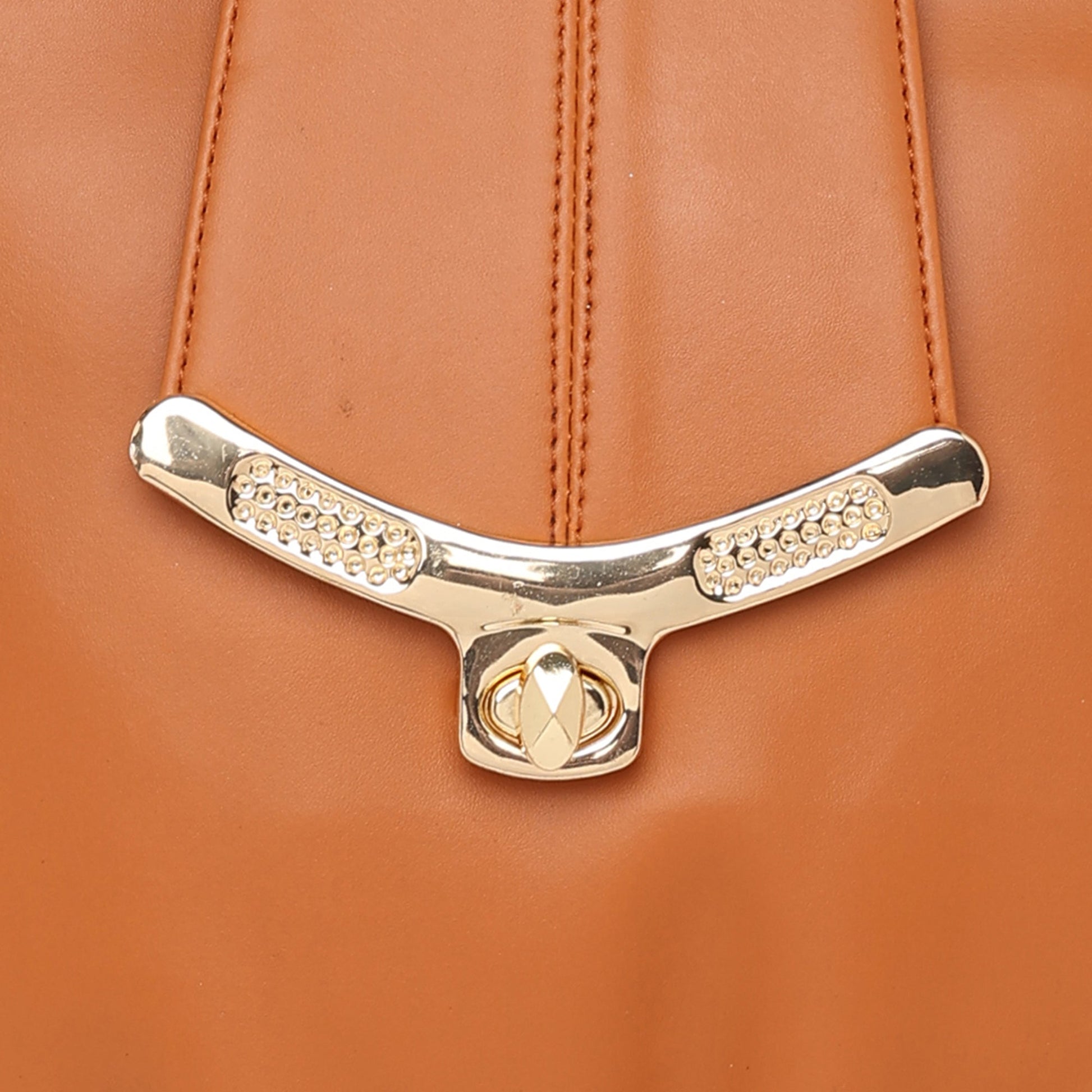 Brown Women Vegan Leather Handbag With Belt