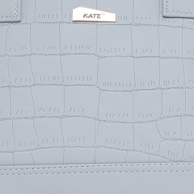 Grey Women Vegan Leather Handbag With Belt