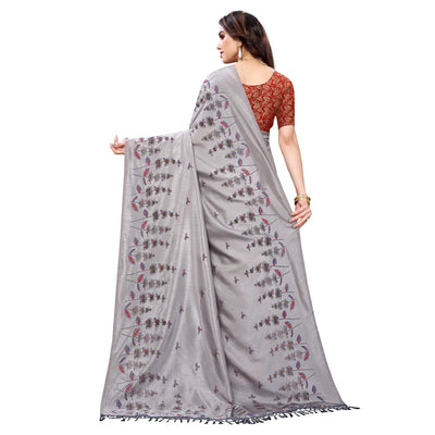 grey-casual-wear-printed-vichitra-silk-saree-120270