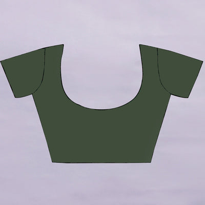 Mehendi Green Floral Printed Georgette Saree