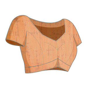 Cream & Orange Digital Floral Printed Linen Saree