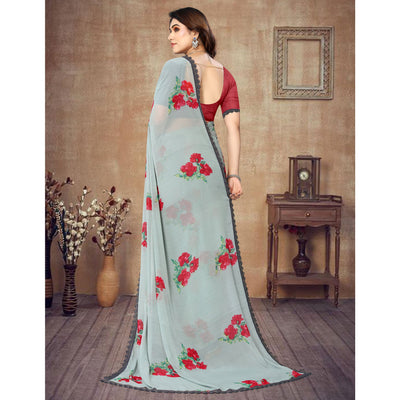 grey-floral-printed-georgette-saree-with-lace-border