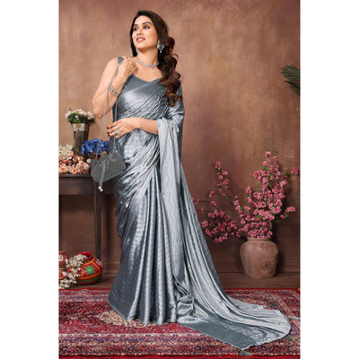 grey-mukaish-work-satin-saree-with-tassels
