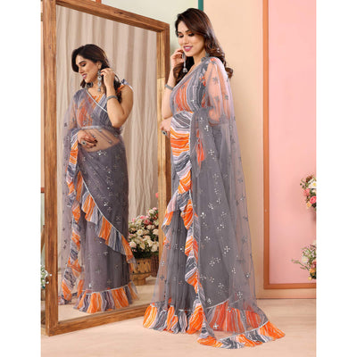 grey-mirror-work-embroidered-net-ruffle-saree