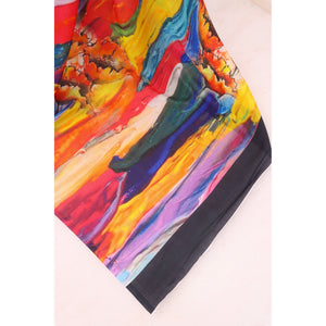 Multicolor Digital Printed Chinon Saree