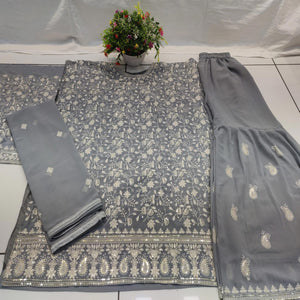 grey-floral-embroidered-georgette-semi-stitched-sharara-suit